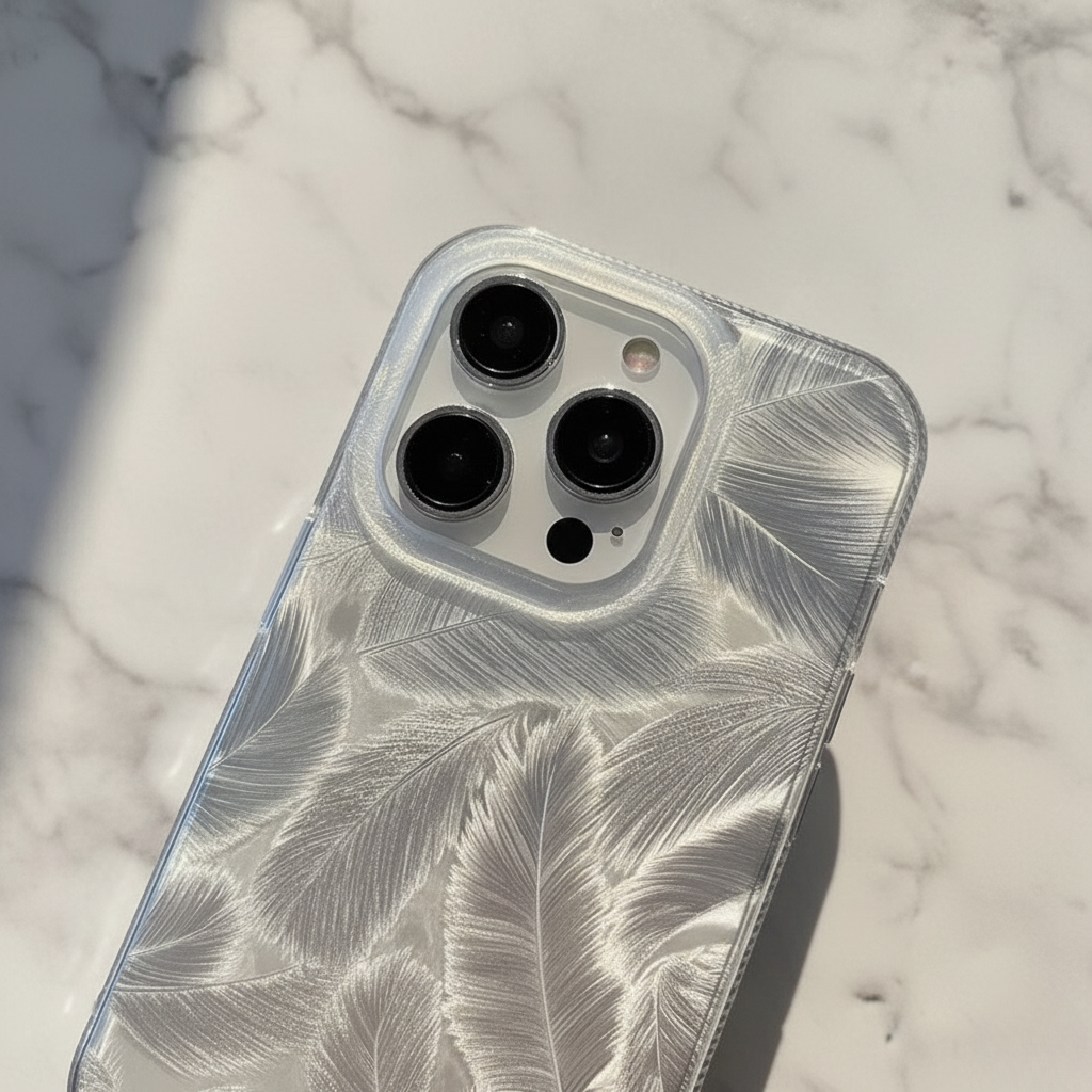 Velour Feather Pattern Gradient IPhone Case