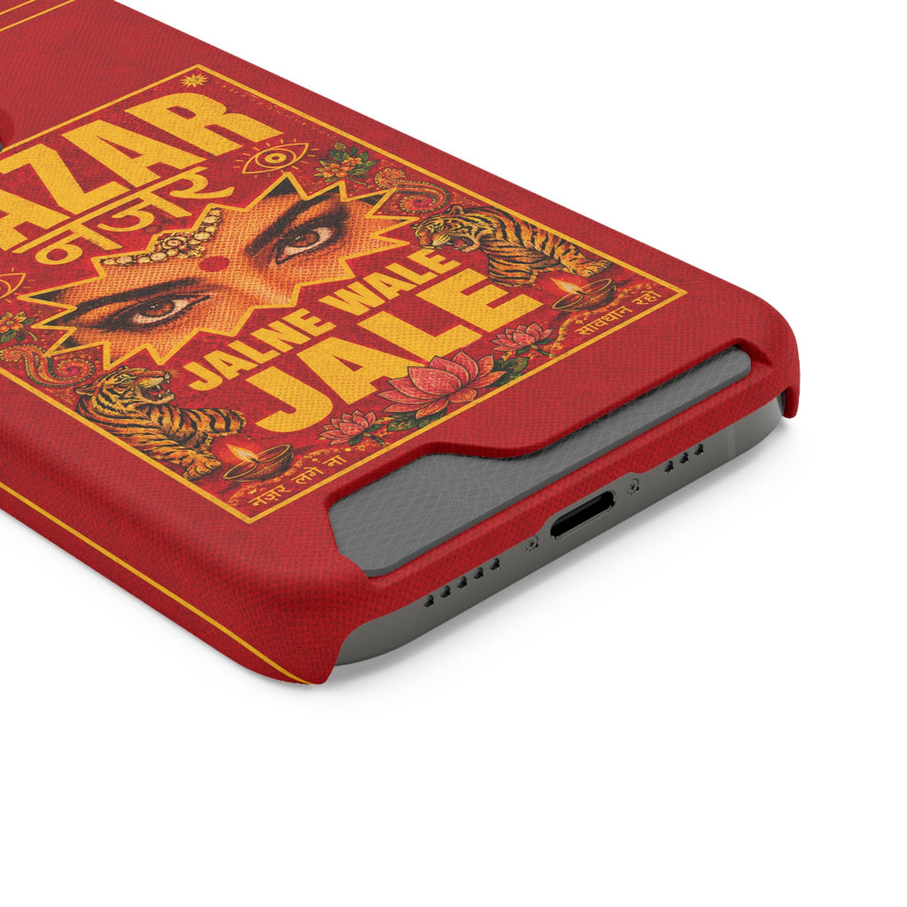 Nazar Phone Case with Card Holder — Bold Retro Indian Eye Protection Design