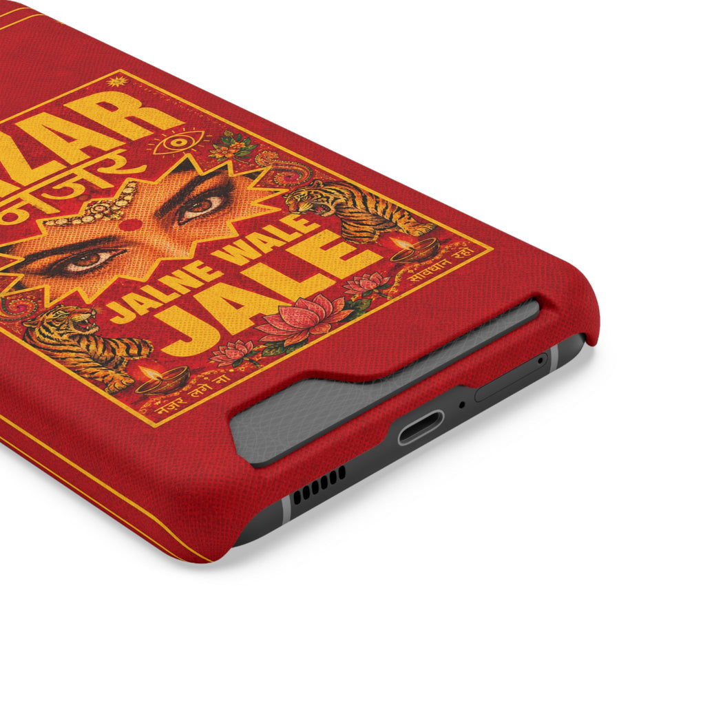 Nazar Phone Case with Card Holder — Bold Retro Indian Eye Protection Design