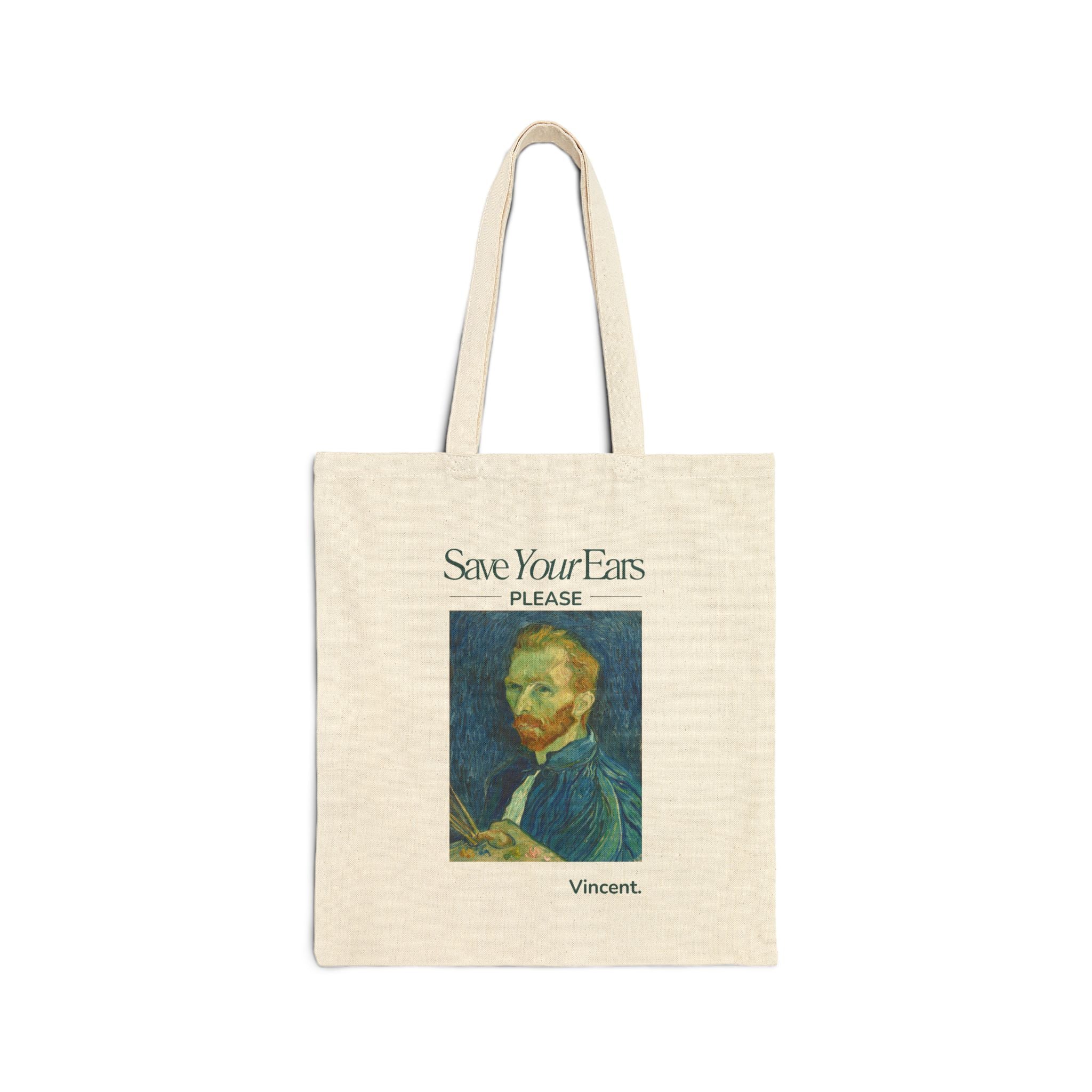 Save Your Ears Cotton Canvas Tote Bag