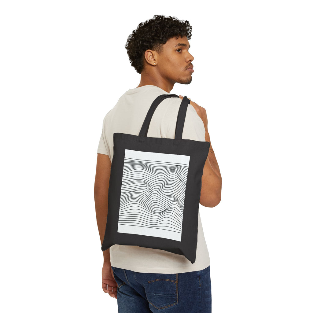 Wavy Cotton Canvas Tote Bag