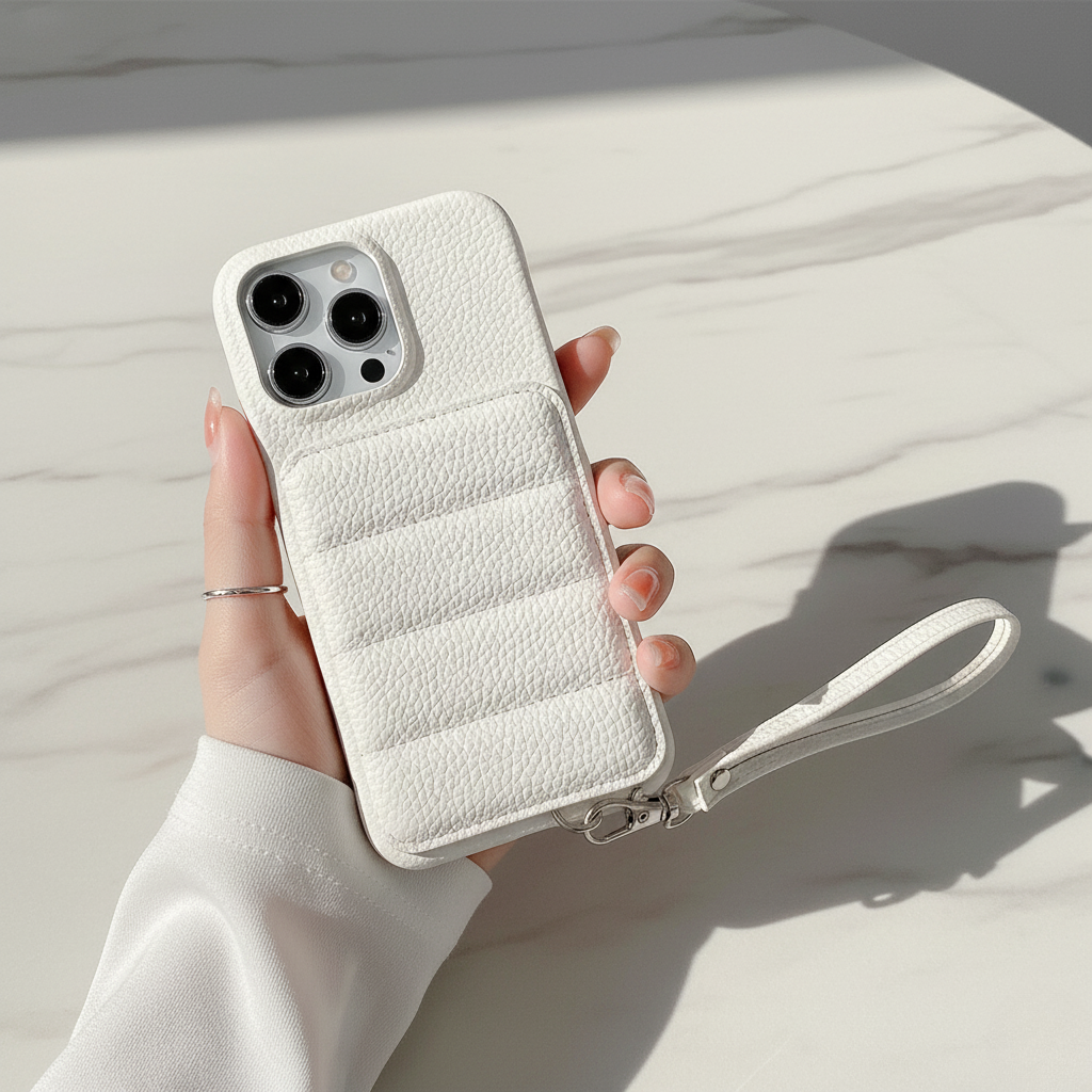 PU Leather Wallet Phone Case with Wrist Strap – Premium Edition