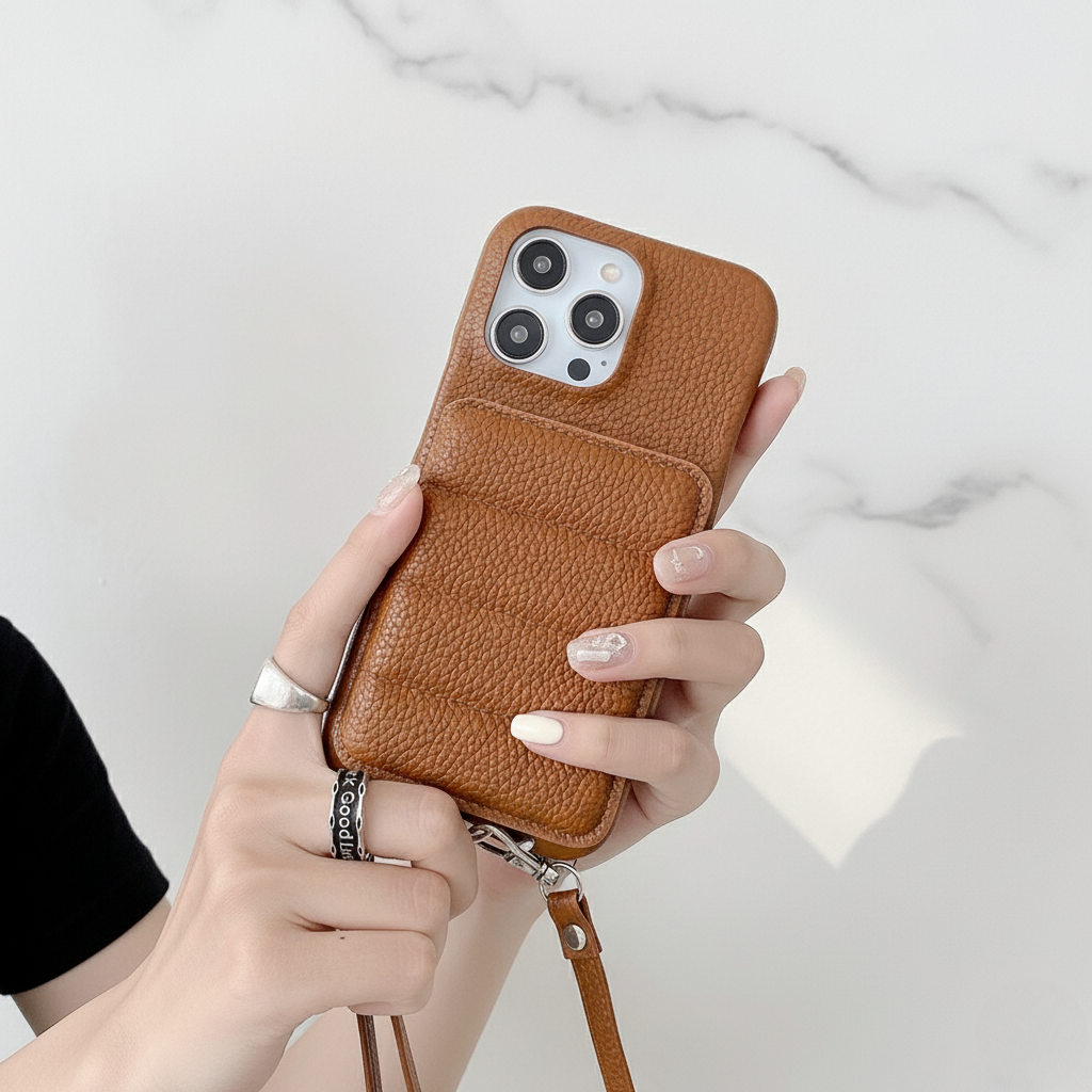 PU Leather Wallet Phone Case with Wrist Strap – Premium Edition