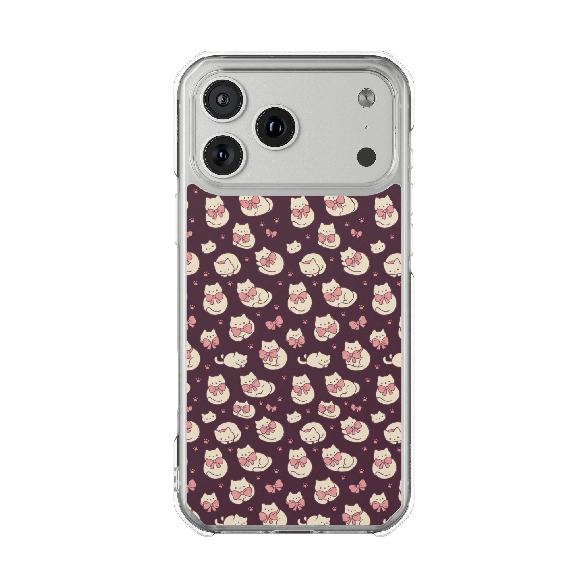 Phone case with cat pattern on a white background