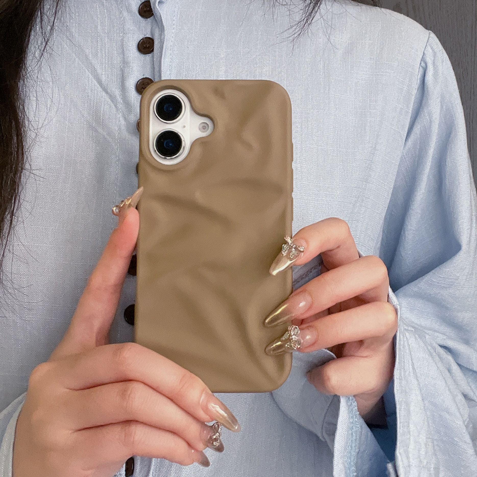High-Grade Three-dimensional Pleated Pattern New Phone Case