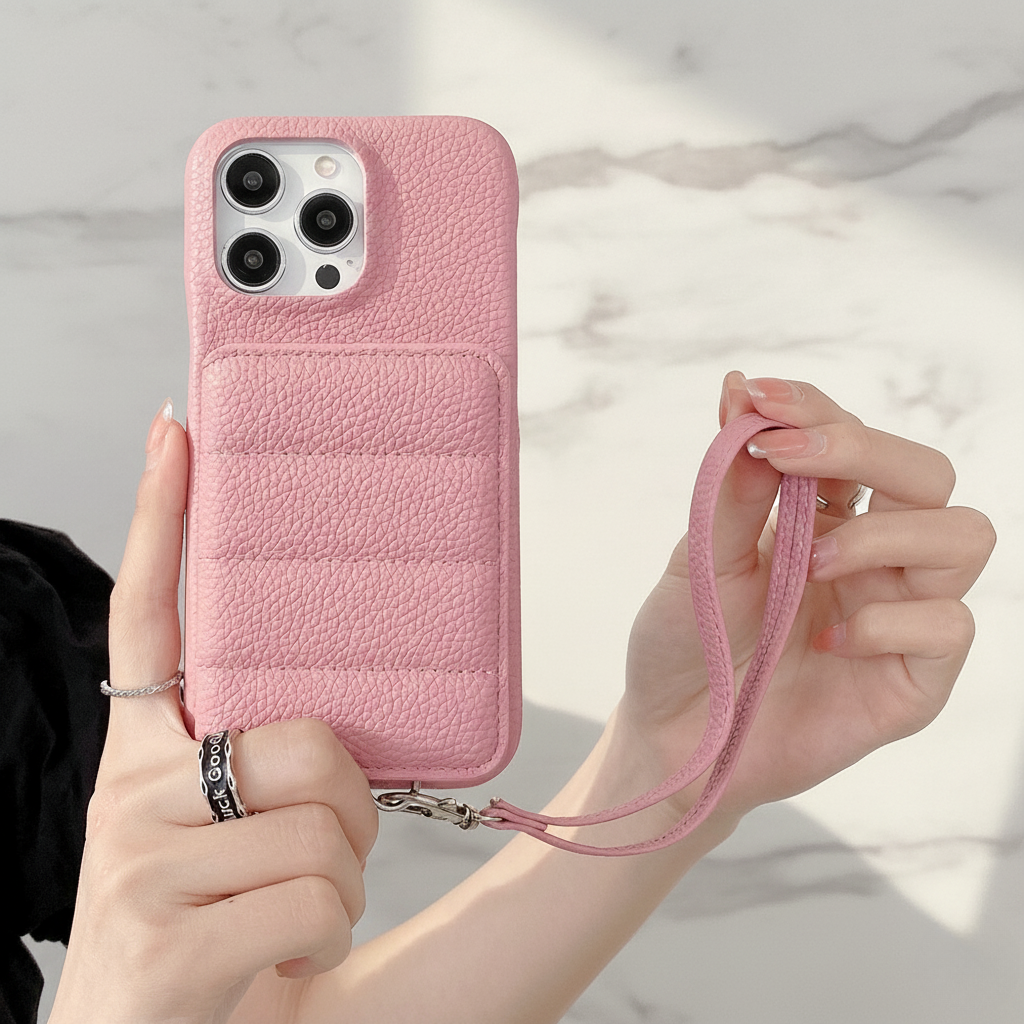 PU Leather Wallet Phone Case with Wrist Strap – Premium Edition