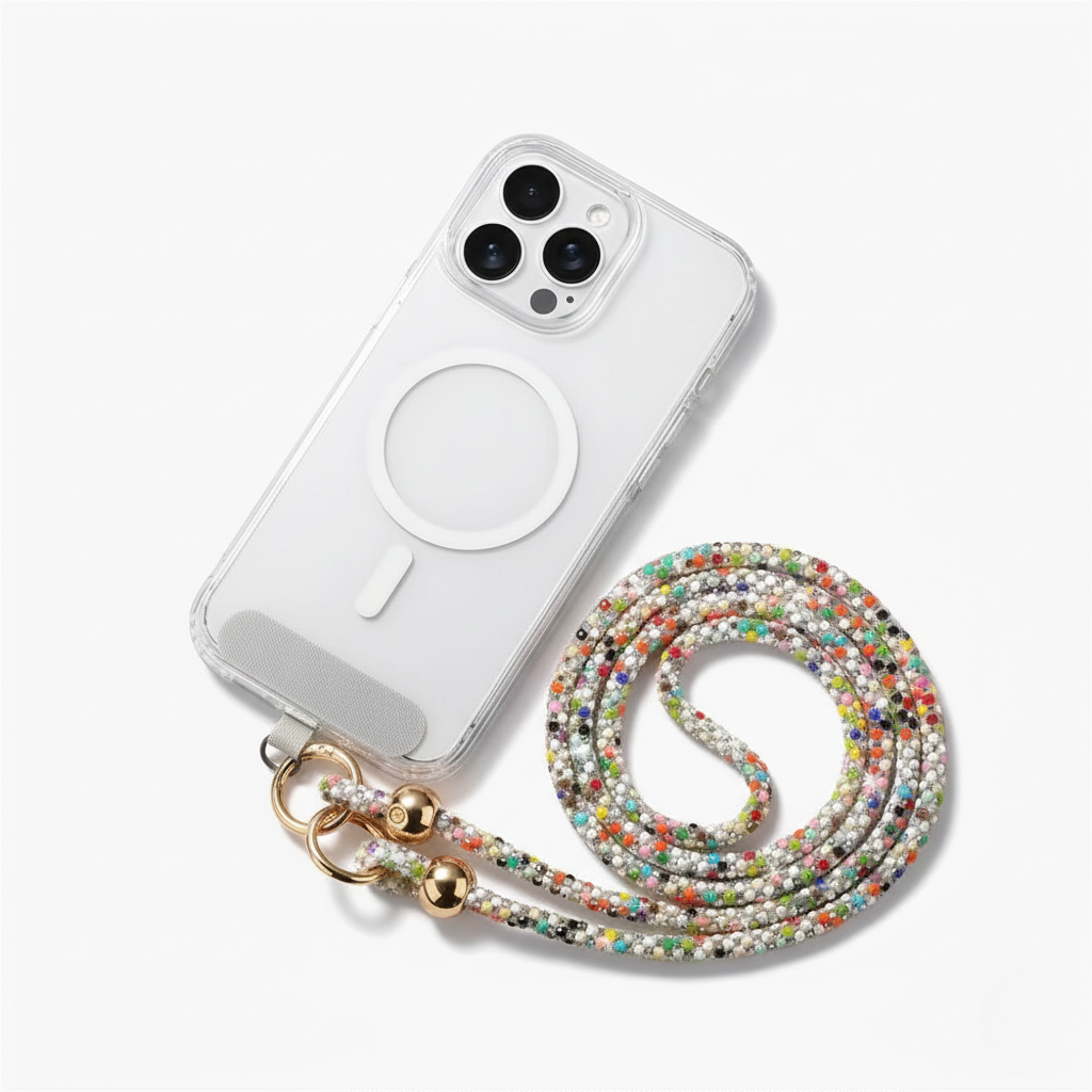 AuraBeads Rhinestones Crossbody Phone Strap