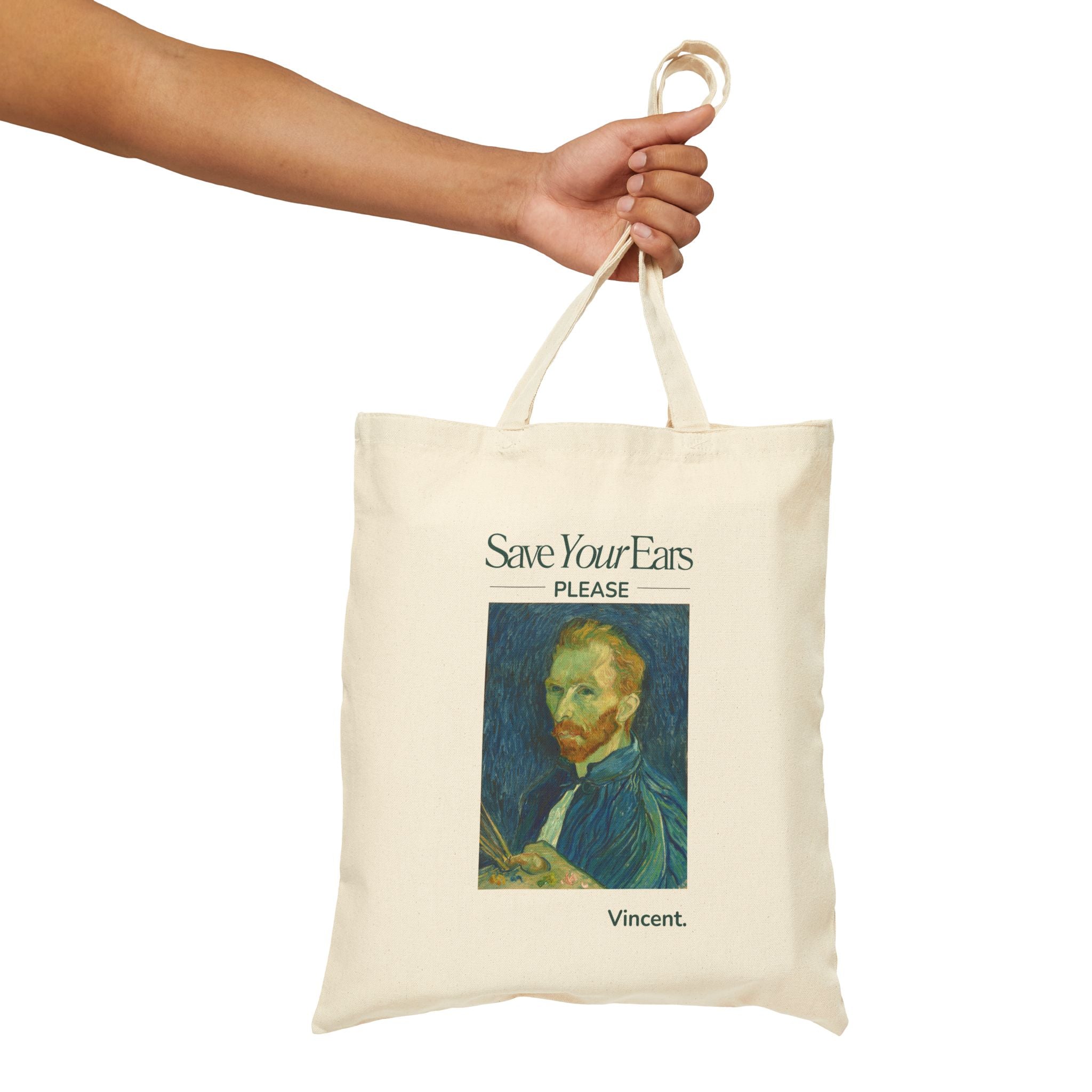 Save Your Ears Cotton Canvas Tote Bag