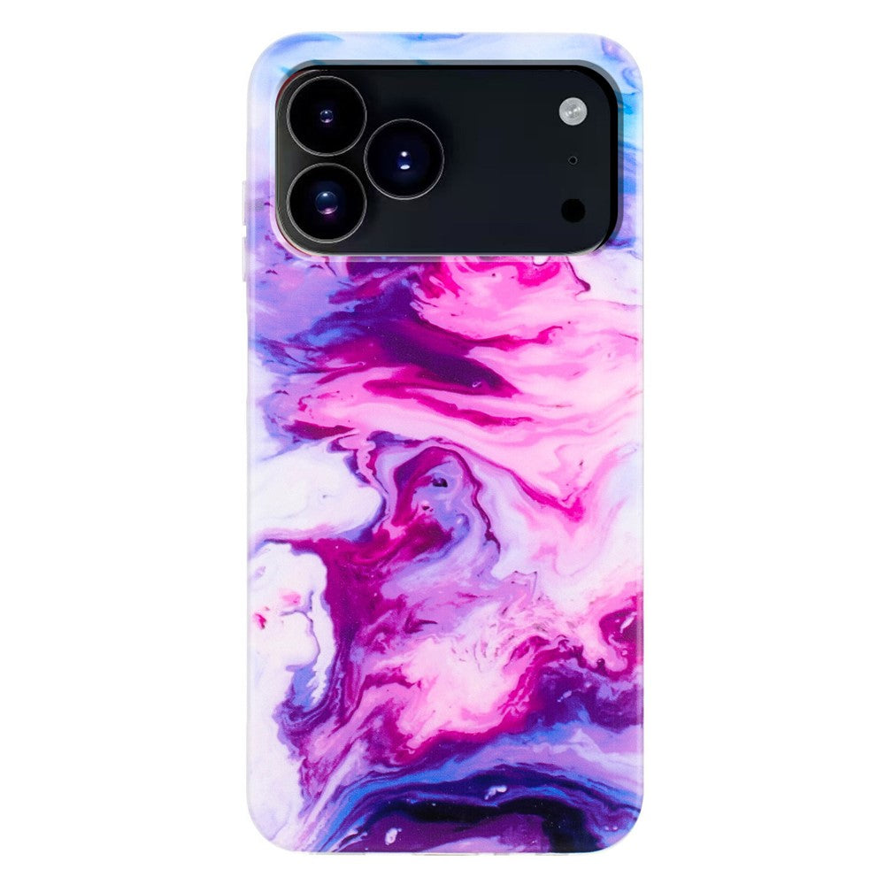 For iPhone 17 Pro Case Marble Pattern Painted TPU Phone Back Cover
