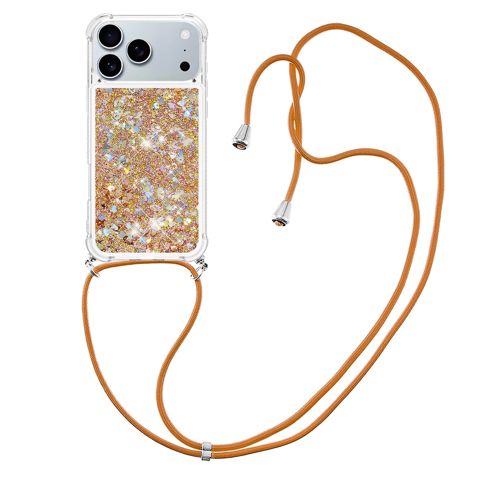 For iPhone 17 Pro Max TPU Case Quicksand Phone Cover with Lanyard