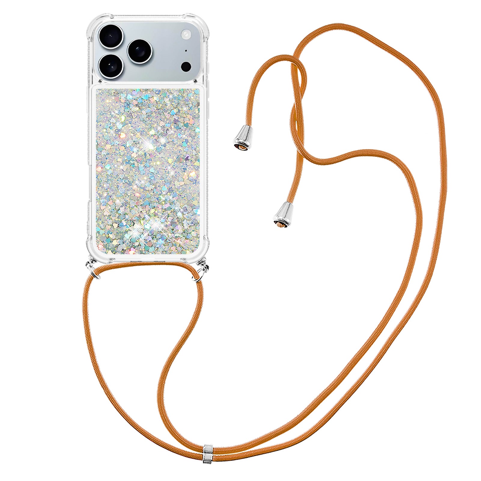 For iPhone 17 Pro Max TPU Case Quicksand Phone Cover with Lanyard