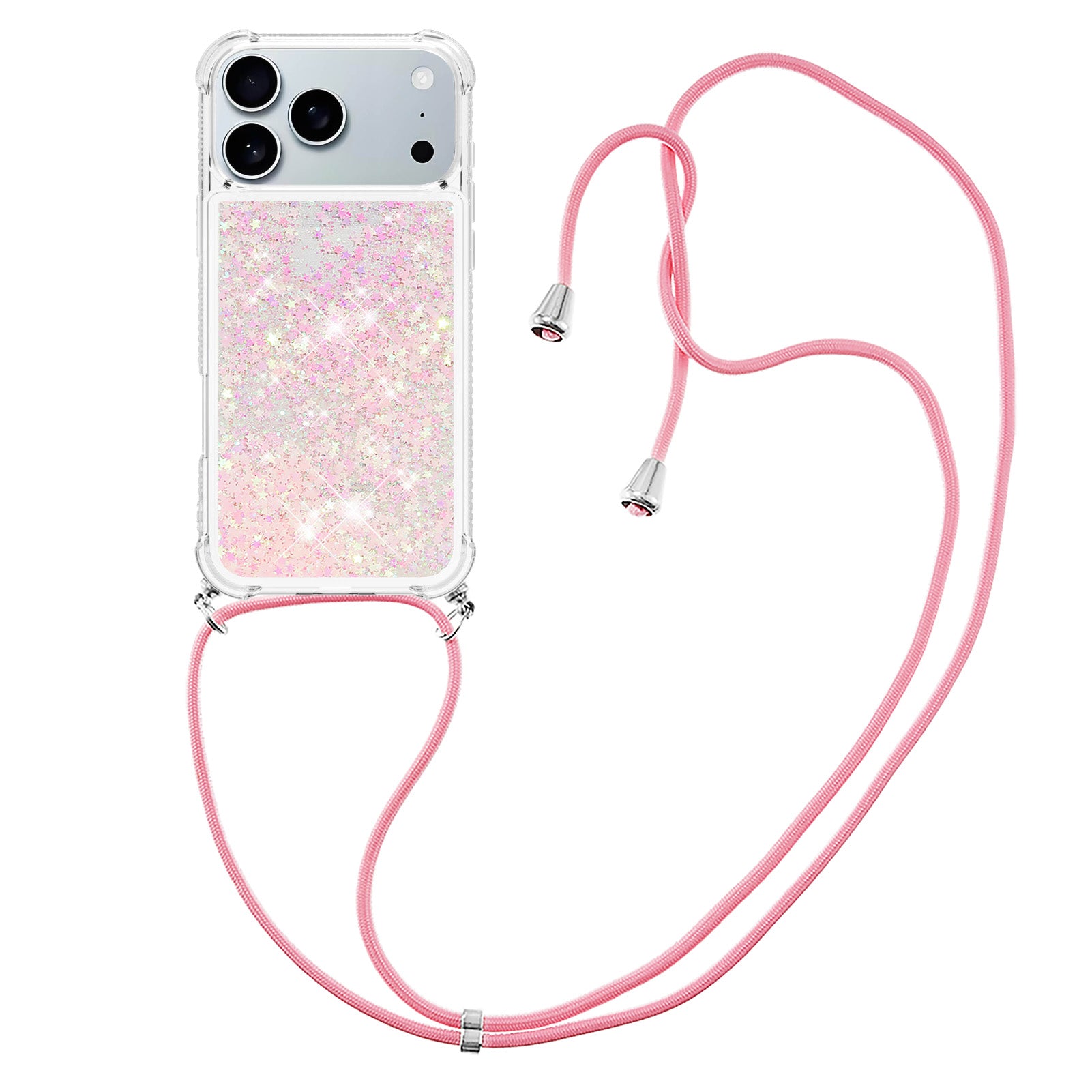 For iPhone 17 Pro TPU Case Quicksand Phone Cover with Lanyard