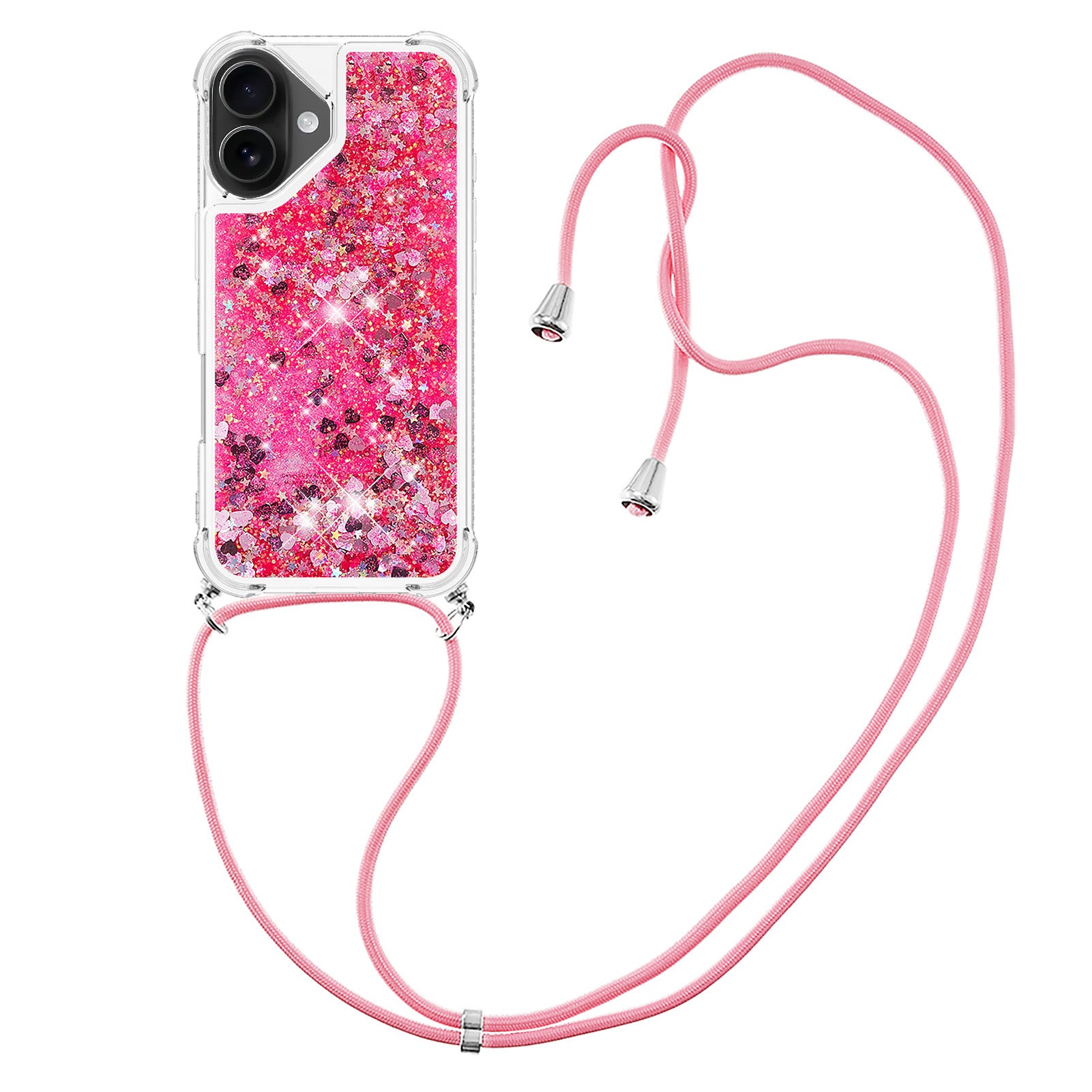 For iPhone 17 TPU Case Quicksand Phone Cover with Lanyard