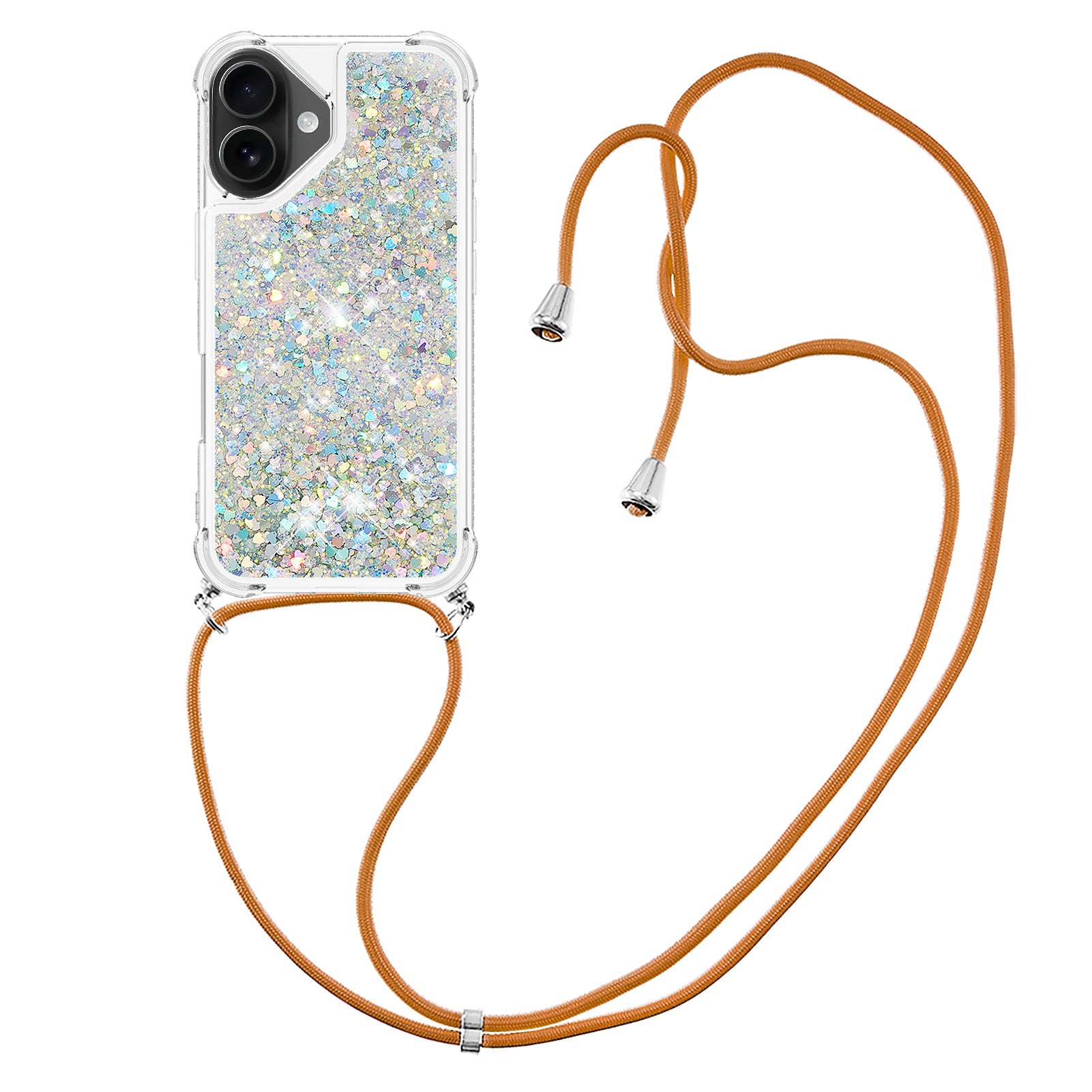 For iPhone 17 TPU Case Quicksand Phone Cover with Lanyard