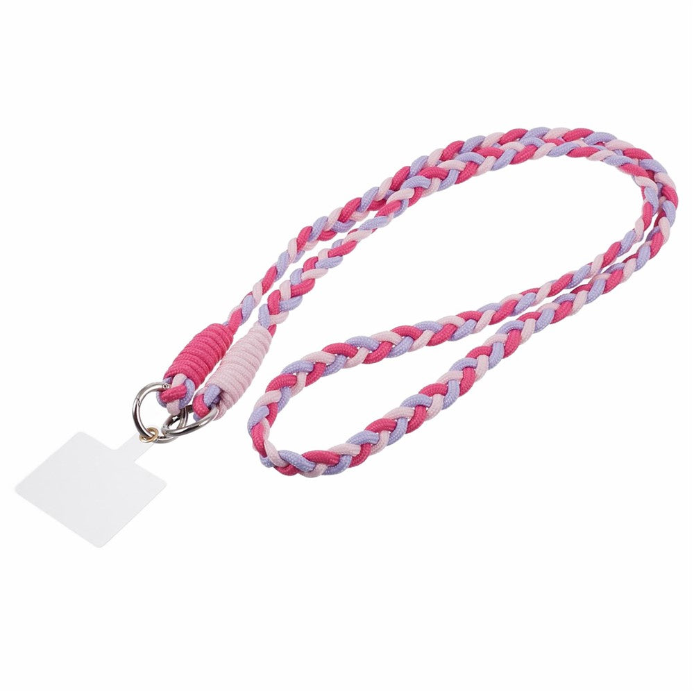 A5 Style 60cm Phone Crossbody Lanyard Weaving Polyester Shoulder Strap Phone Charms with Patch
