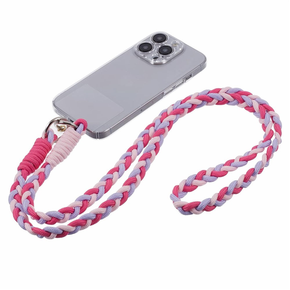 A5 Style 60cm Phone Crossbody Lanyard Weaving Polyester Shoulder Strap Phone Charms with Patch