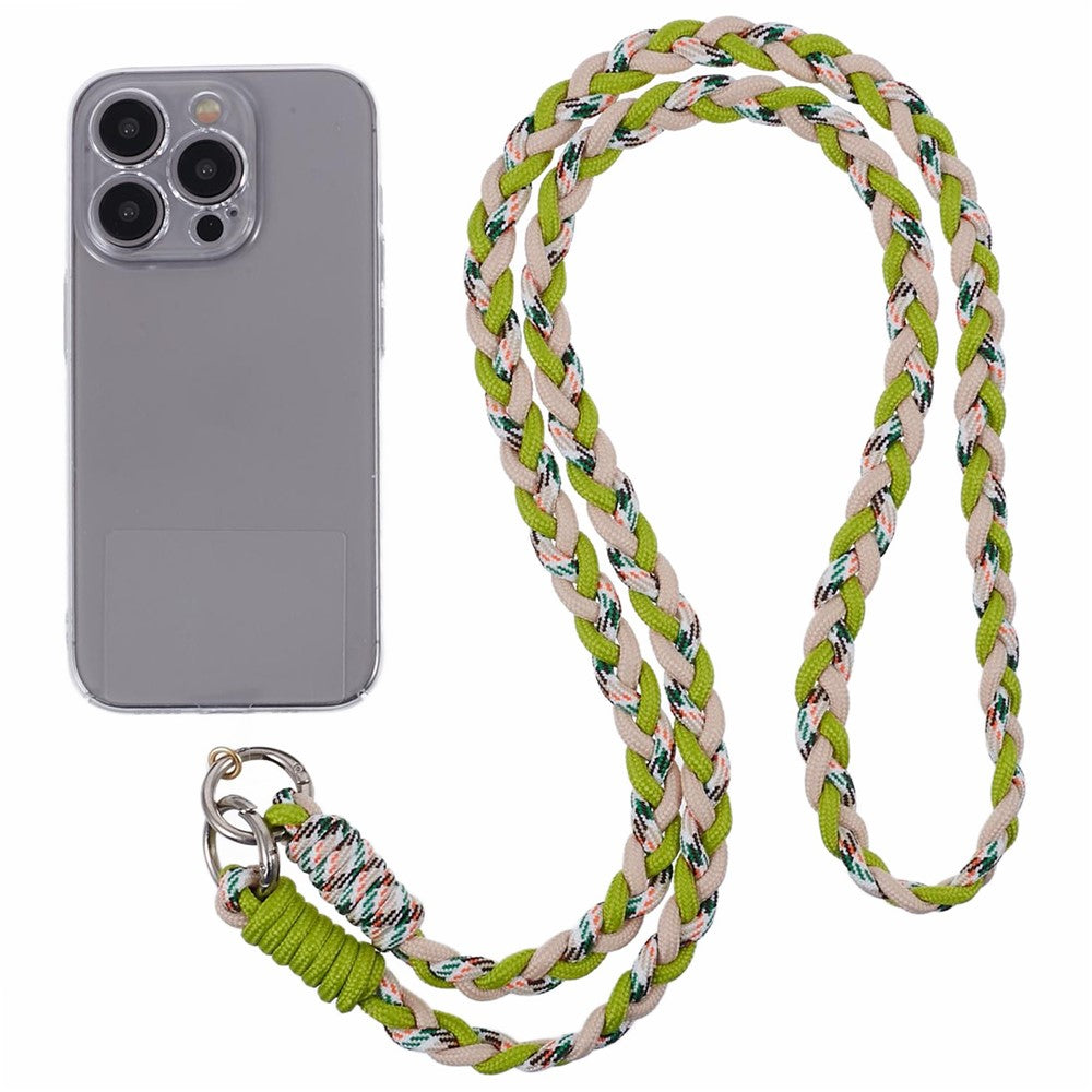 A5 Style 60cm Phone Crossbody Lanyard Weaving Polyester Shoulder Strap Phone Charms with Patch