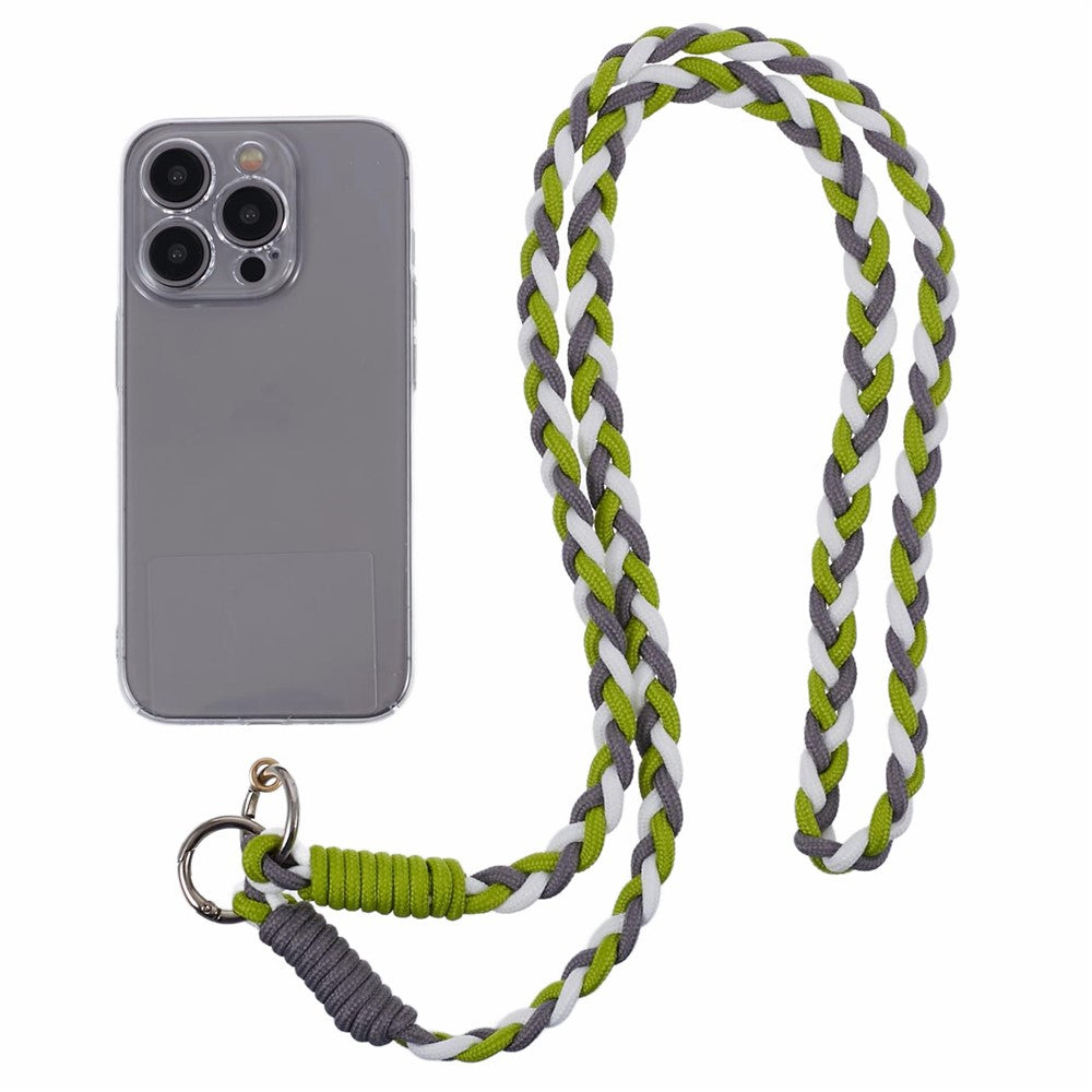 A5 Style 60cm Phone Crossbody Lanyard Weaving Polyester Shoulder Strap Phone Charms with Patch