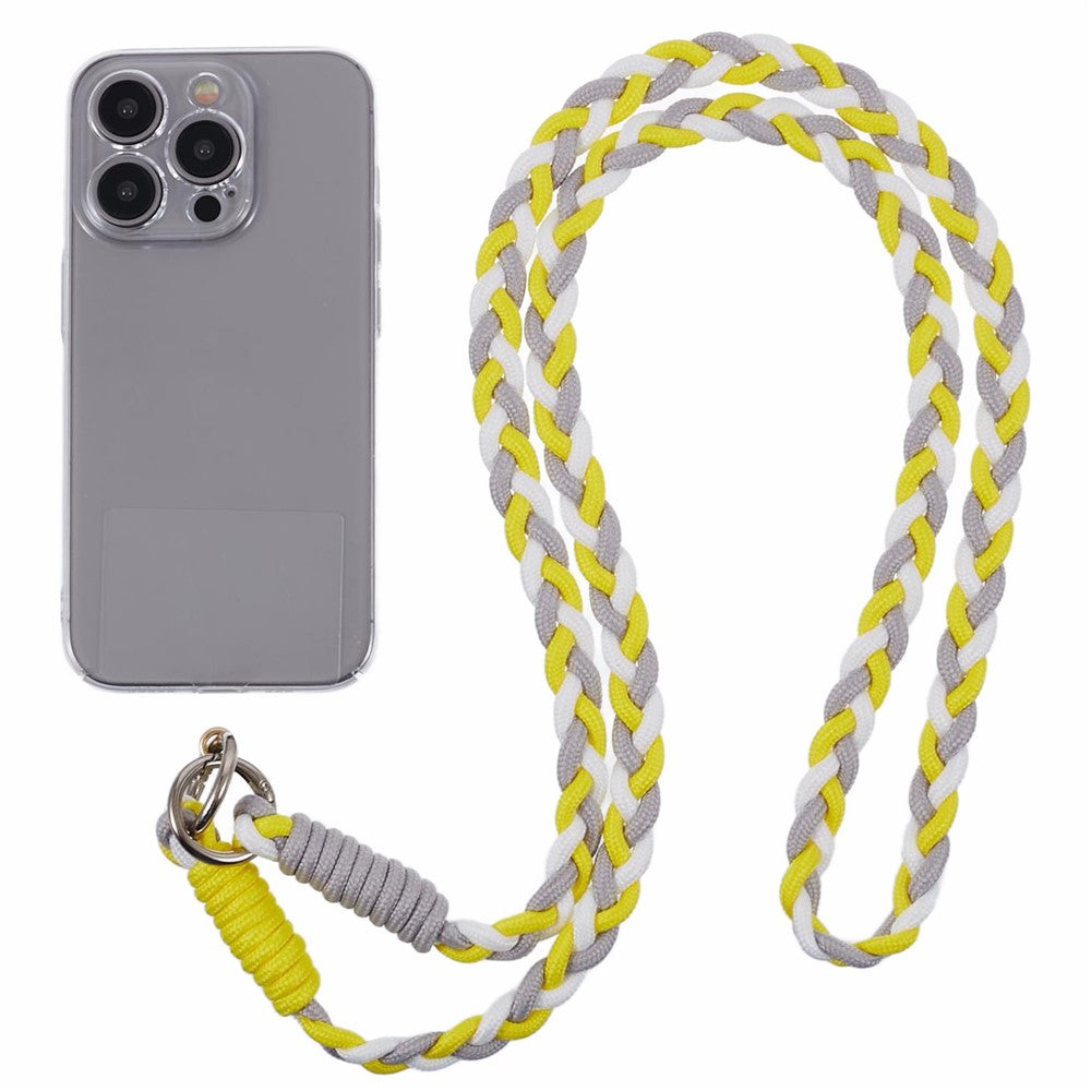 A5 Style 60cm Phone Crossbody Lanyard Weaving Polyester Shoulder Strap Phone Charms with Patch