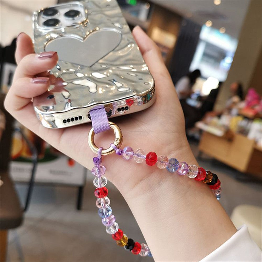 11cm Phone Wrist Strap Beads Bracelet Lanyard Universal Phone Short Strap with Tether Tab