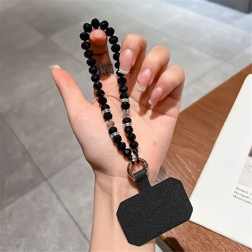 11cm Phone Wrist Strap Beads Bracelet Lanyard Universal Phone Short Strap with Tether Tab