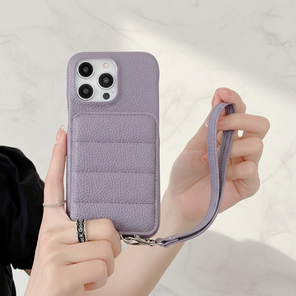 PU Leather Wallet Phone Case with Wrist Strap – Premium Edition