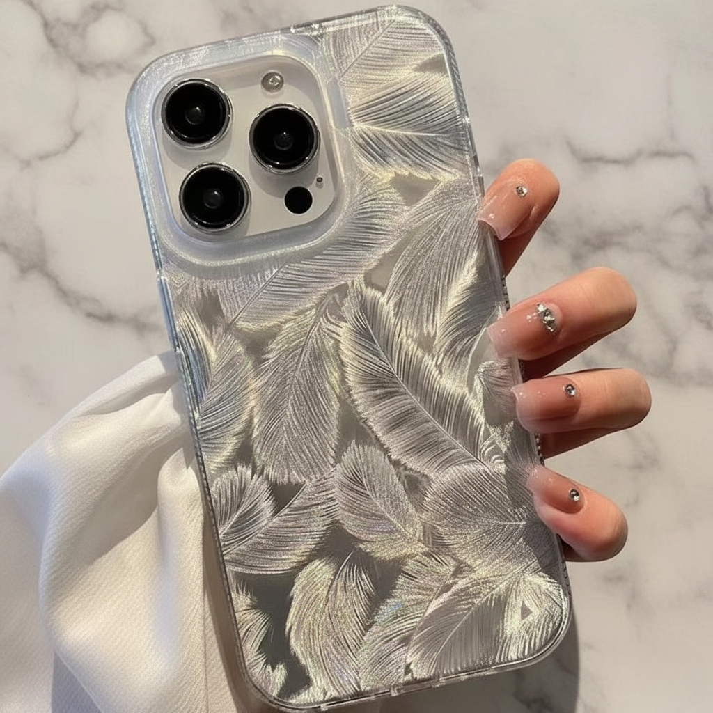 Velour Feather Pattern Gradient IPhone Case