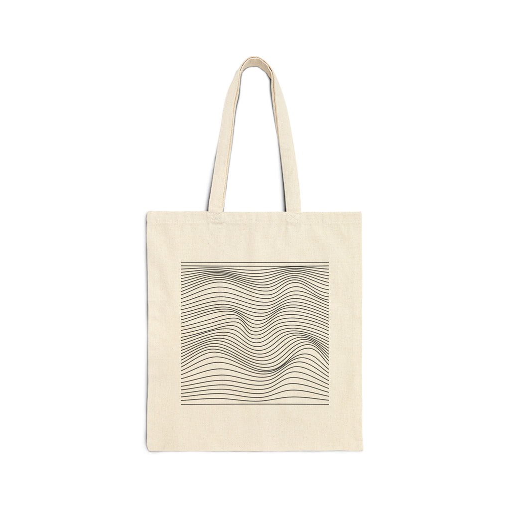 Wavy Cotton Canvas Tote Bag