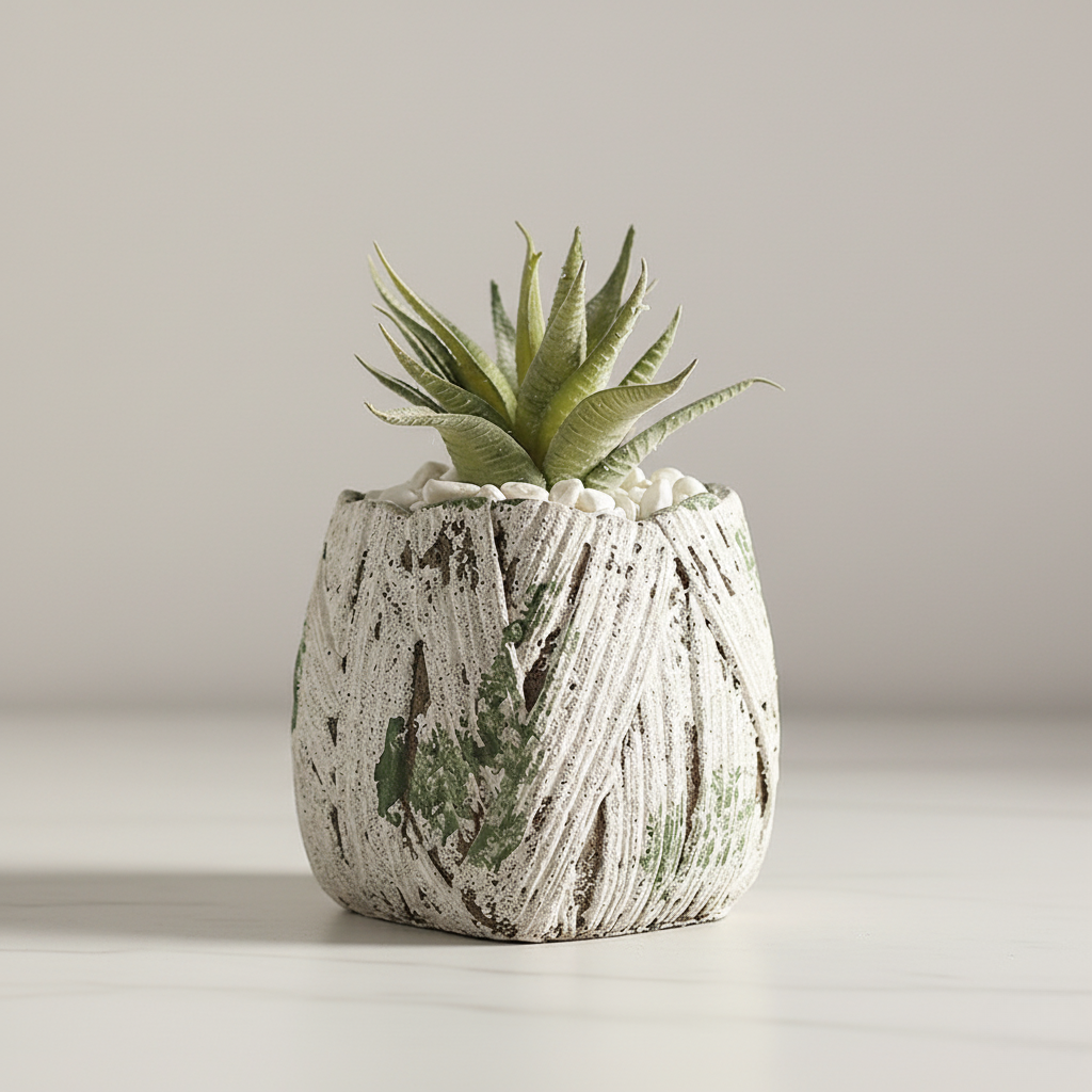 Petal Antique Finish Moss Stone Pattern Gardening Ornaments Flower Pot