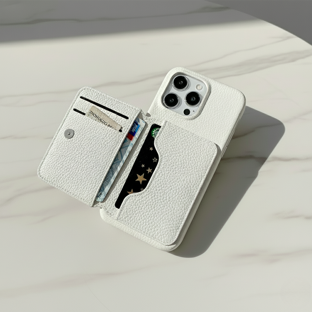 PU Leather Wallet Phone Case with Wrist Strap – Premium Edition