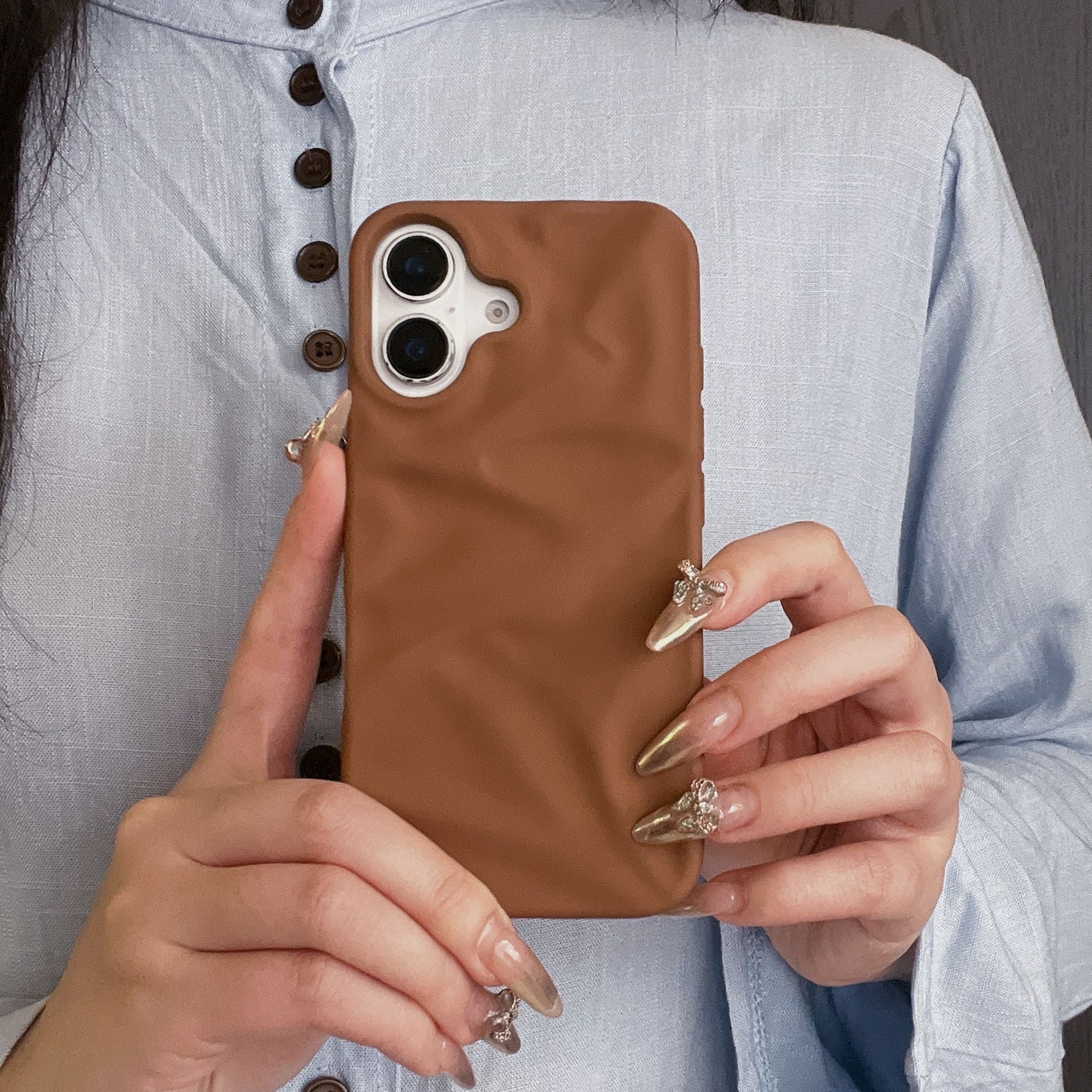 High-Grade Three-dimensional Pleated Pattern New Phone Case