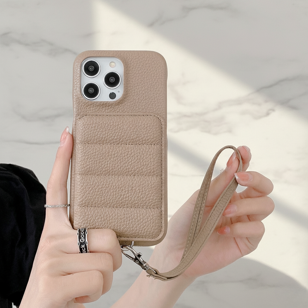 PU Leather Wallet Phone Case with Wrist Strap – Premium Edition